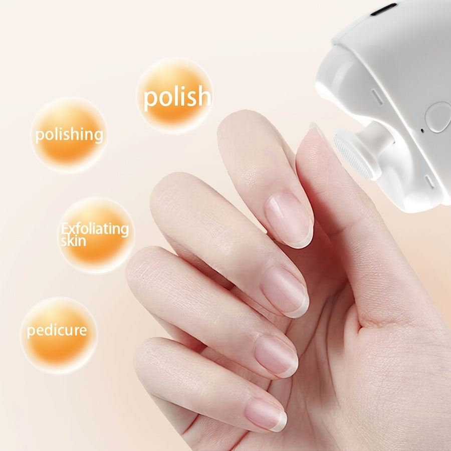 Электрическая пилочка для ногтей Sunhill с USB-зарядкой и литиевым аккумулятором - 360° полировка и формирование, портативный маникюрный инструмент