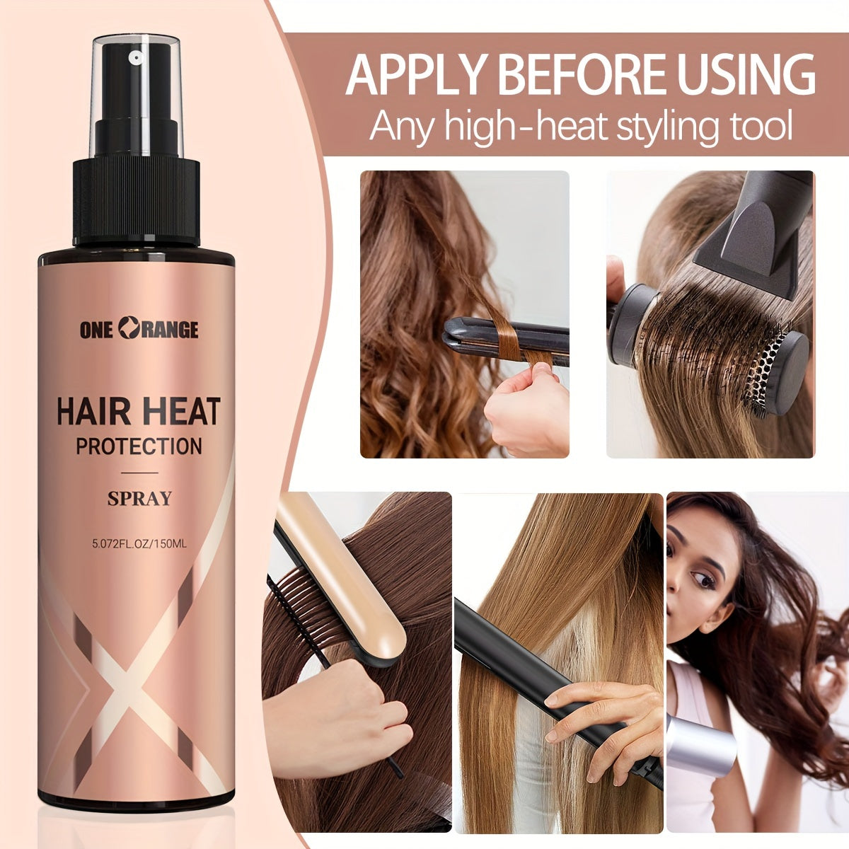 150ml Hair Heat Protection Spray with Keratin for Moisture and Elasticity