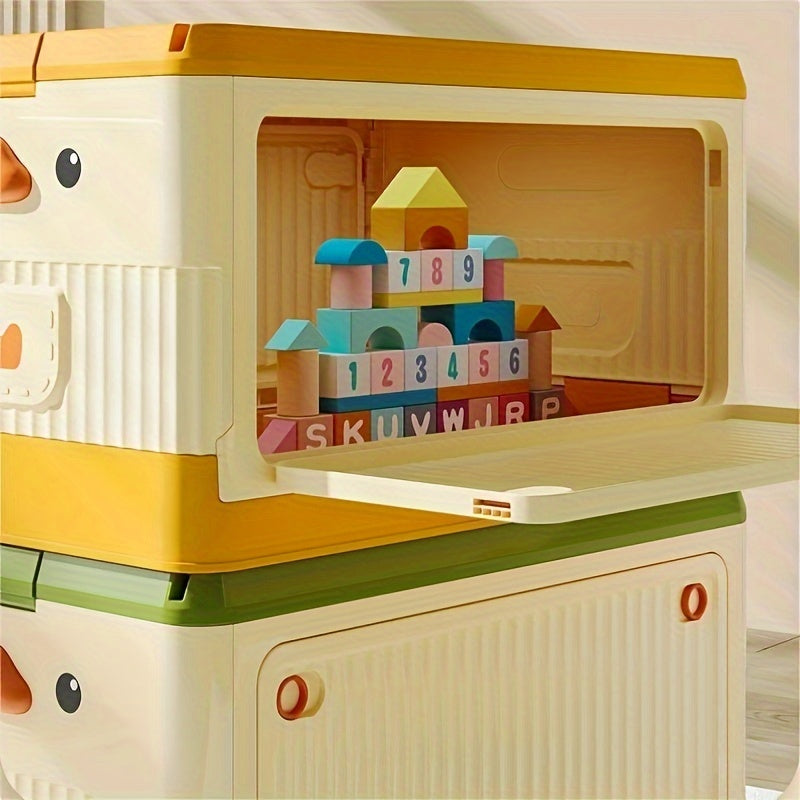 Caja de almacenamiento plegable de plástico con ruedas, contenedor apilable para zapatos, ropa y juguetes