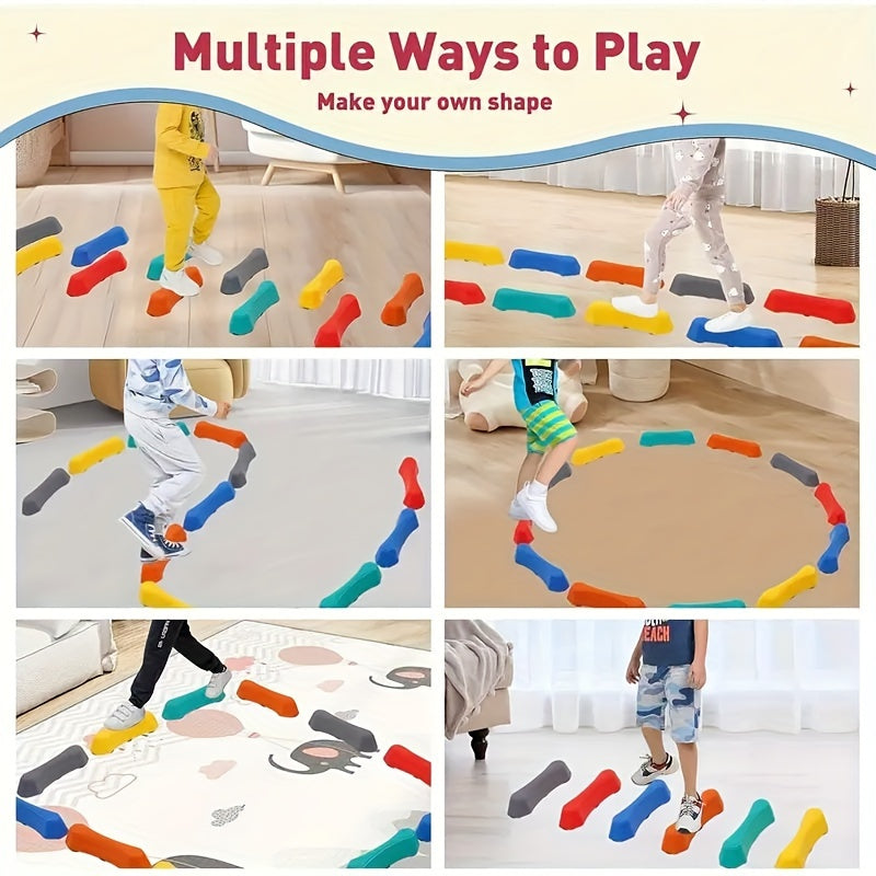 6-chiqish bolalar uchun muvozanat bo'ylama to'plami, sirpanmaydigan ichki va tashqi to'siqlar, sezgirlik o'yini