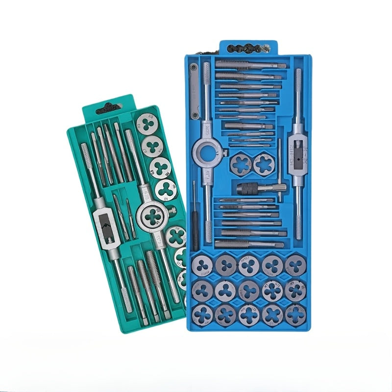 Metric Tap and Die Set for DIY M3-M12 Threading Alloy Metal Hand Tools with Bag