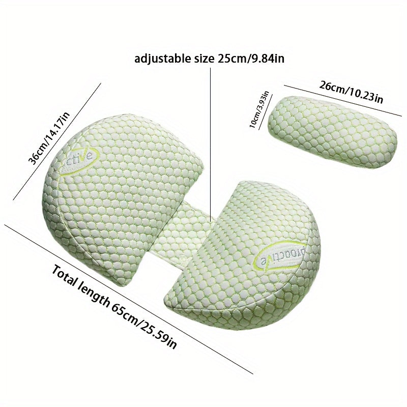 Adjustable Full Body Pregnancy Pillow with Soft Polyester Support for Expectant Mothers
