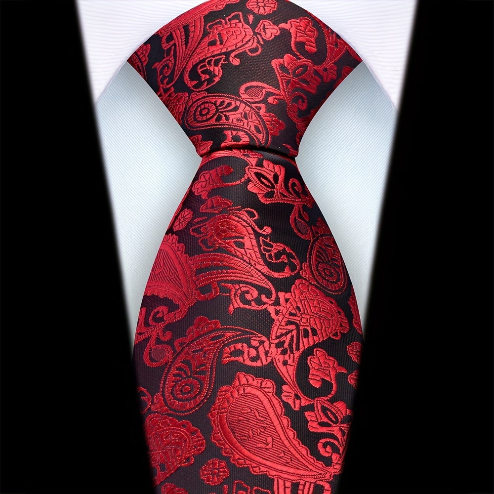 Мужской пейсли галстук из полиэстера сатин шириной 8 см для свадеб, вечеринок и деловых встреч