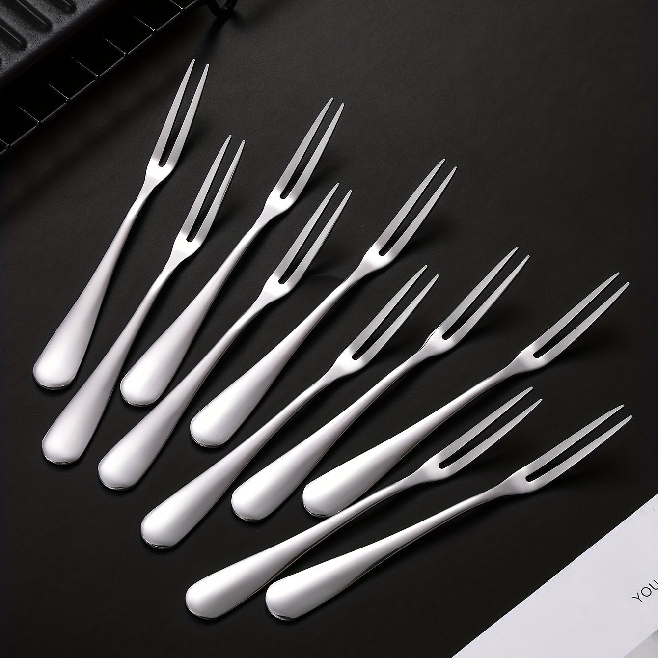 Stainless Steel Fruit Forks Set of 10 for Kitchen Use