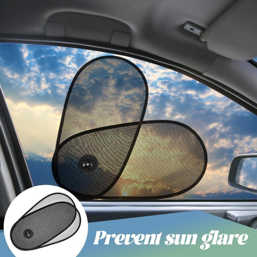 2PCS Adjustable Sunshade Panels for Car Windows UV Protection Heat Insulation PVC