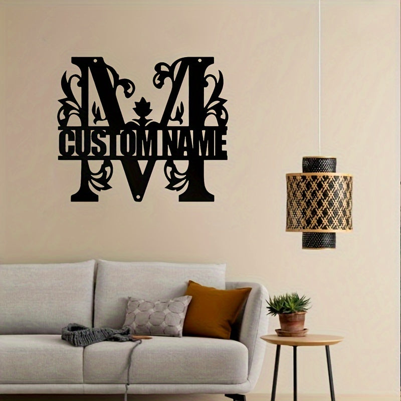 Personalized Metal Family Name Wall Decor with Custom Iron Monogram Sign