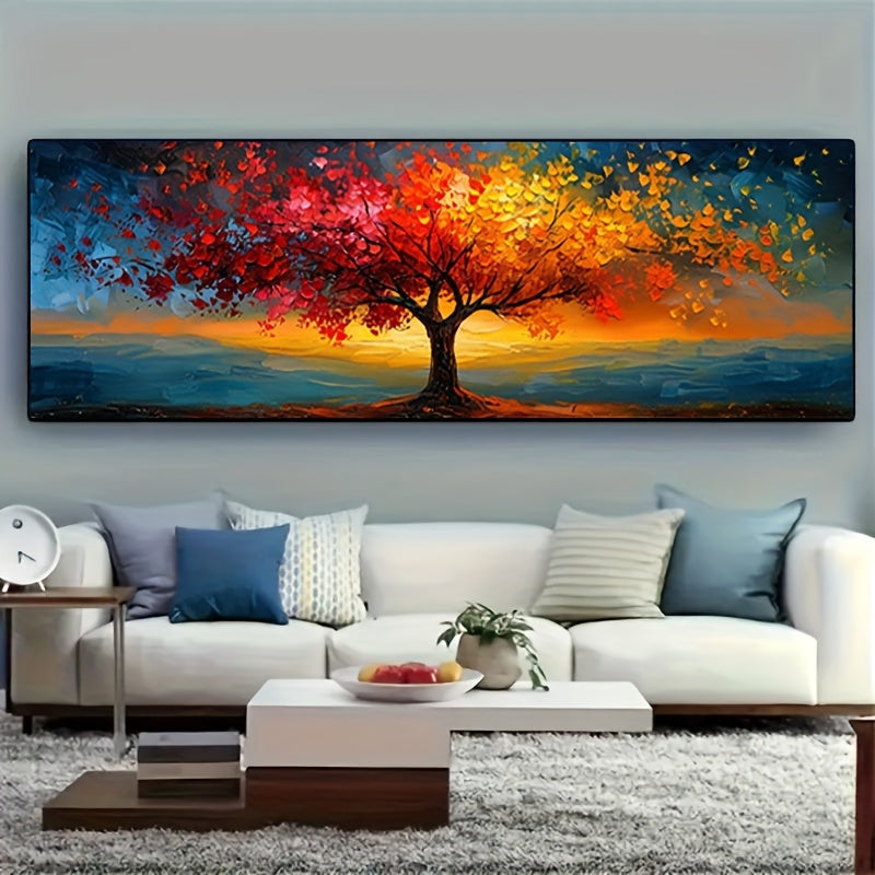 Large Tree of Life Canvas Wall Art Abstract Geometric Pattern Modern Home Decor Large Size