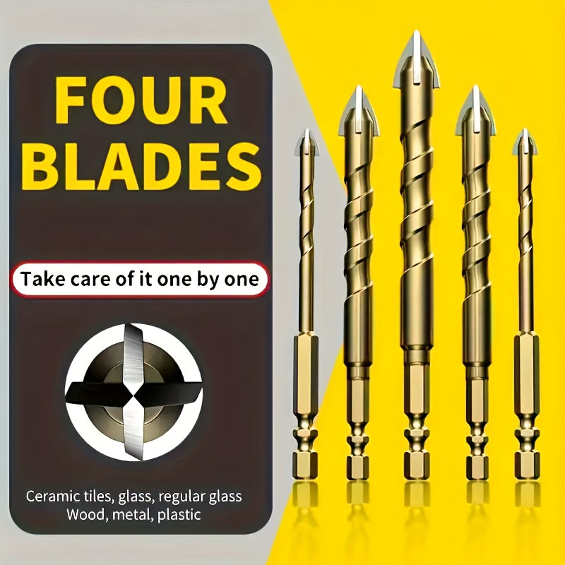 7-Piece Tungsten Steel Drill Bit Set for Tile Glass Concrete Marble Wood Steel