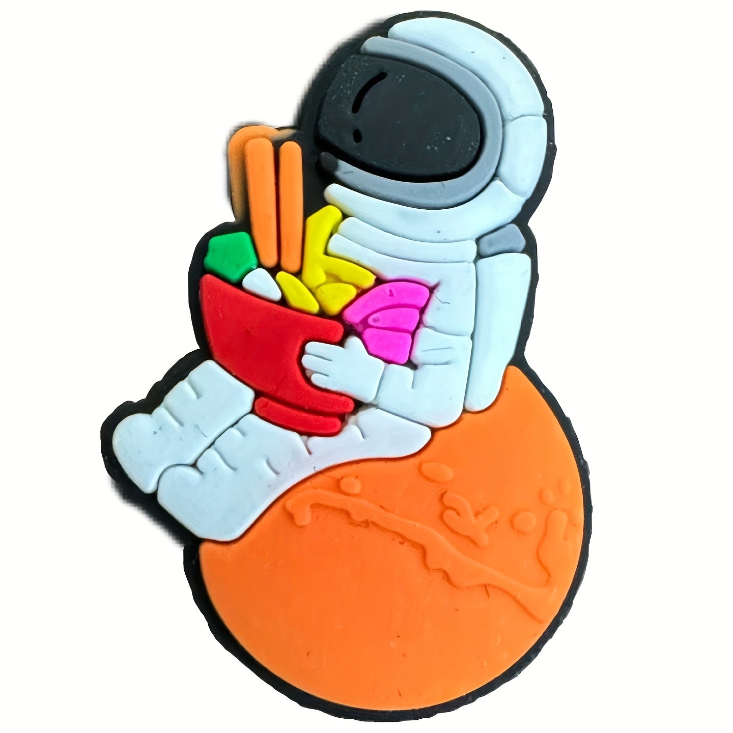 20 dona kosmik kosmonavt poyabzal charm'lari Saturn va Yerni tasvirlovchi o‘yinchoq dekoratsiyalari