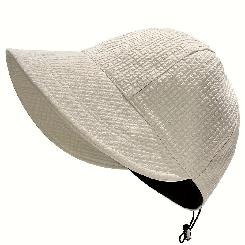 Ayollar uchun Waffle Bucket Hat sozlanadigan keng qirrali quyoshdan himoyalovchi nafas oladigan polyester