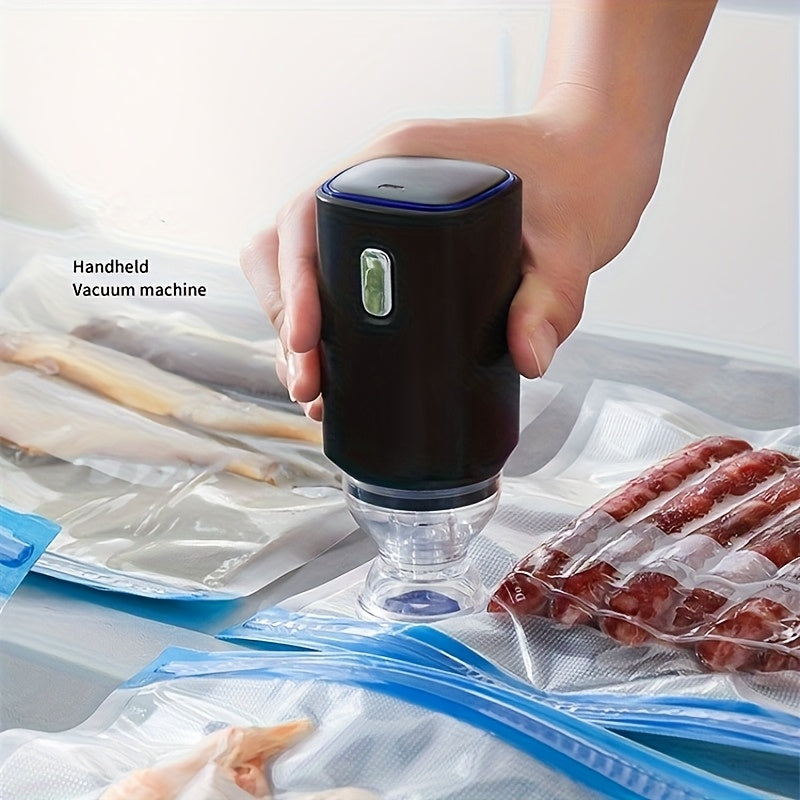 Один электрический вакуумный насос для пакетов для хранения продуктов, перезаряжаемый через USB с мощным отсасыванием воздуха, доступны два размера