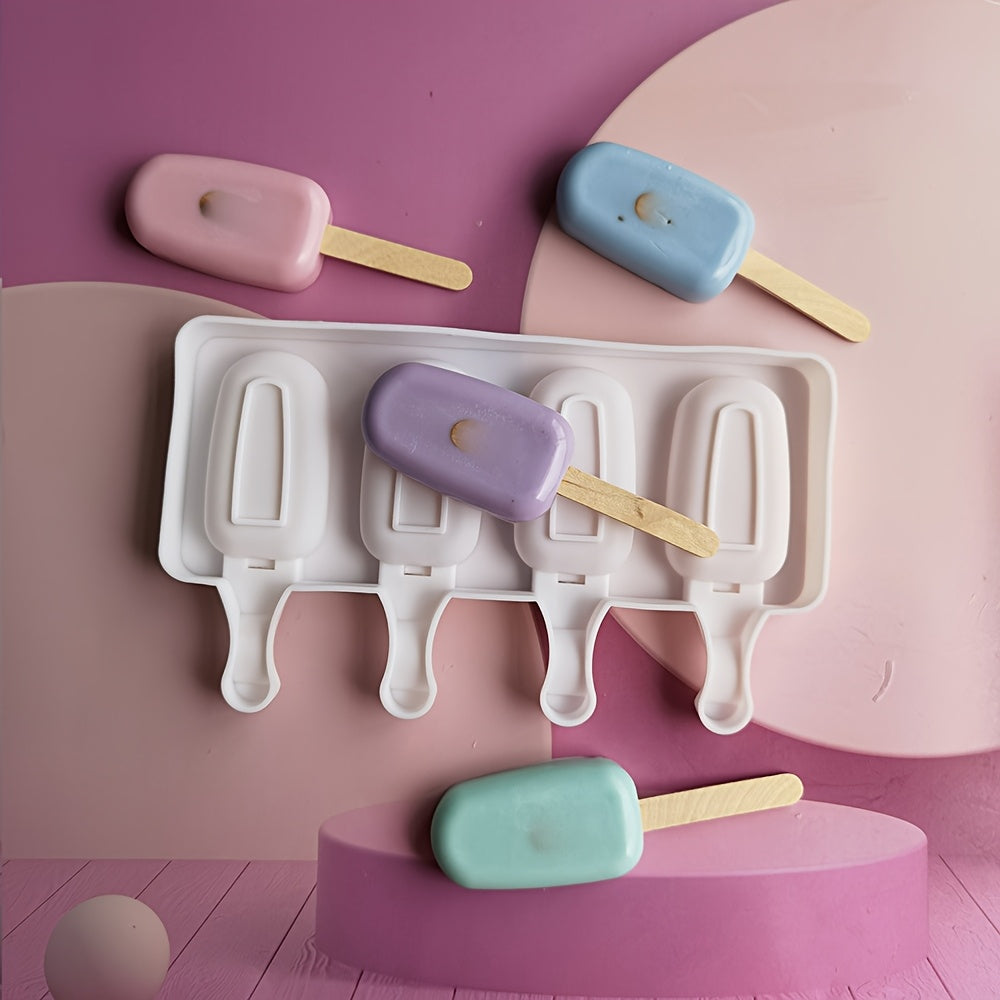 Silicone Ice Cream & Popsicle Mold Reusable 3/4/8 Cavities