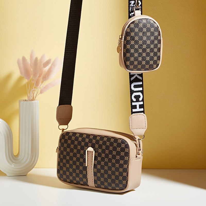 2024 Зимний Новый Женский Модный Печатный Комплект из 2-х предметов Сумка через плечо