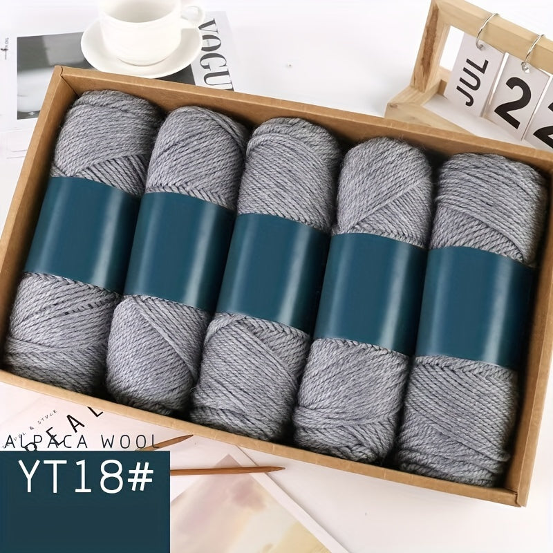 Camel Wool Yarn Pack of 5 Balls 500g Medium Thickness for Knitting Sweaters Scarves