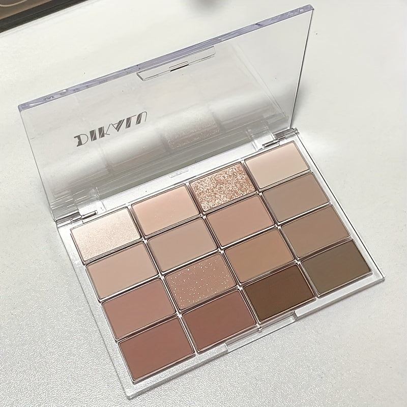 16-Color Eyeshadow Palette Matte Shimmer Nude Earth Tones Long-Lasting