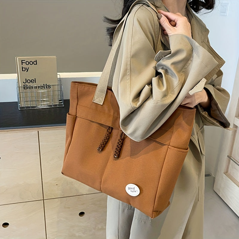 Large Capacity Oxford Cloth Shoulder Bag for Daily Commute Sports Style