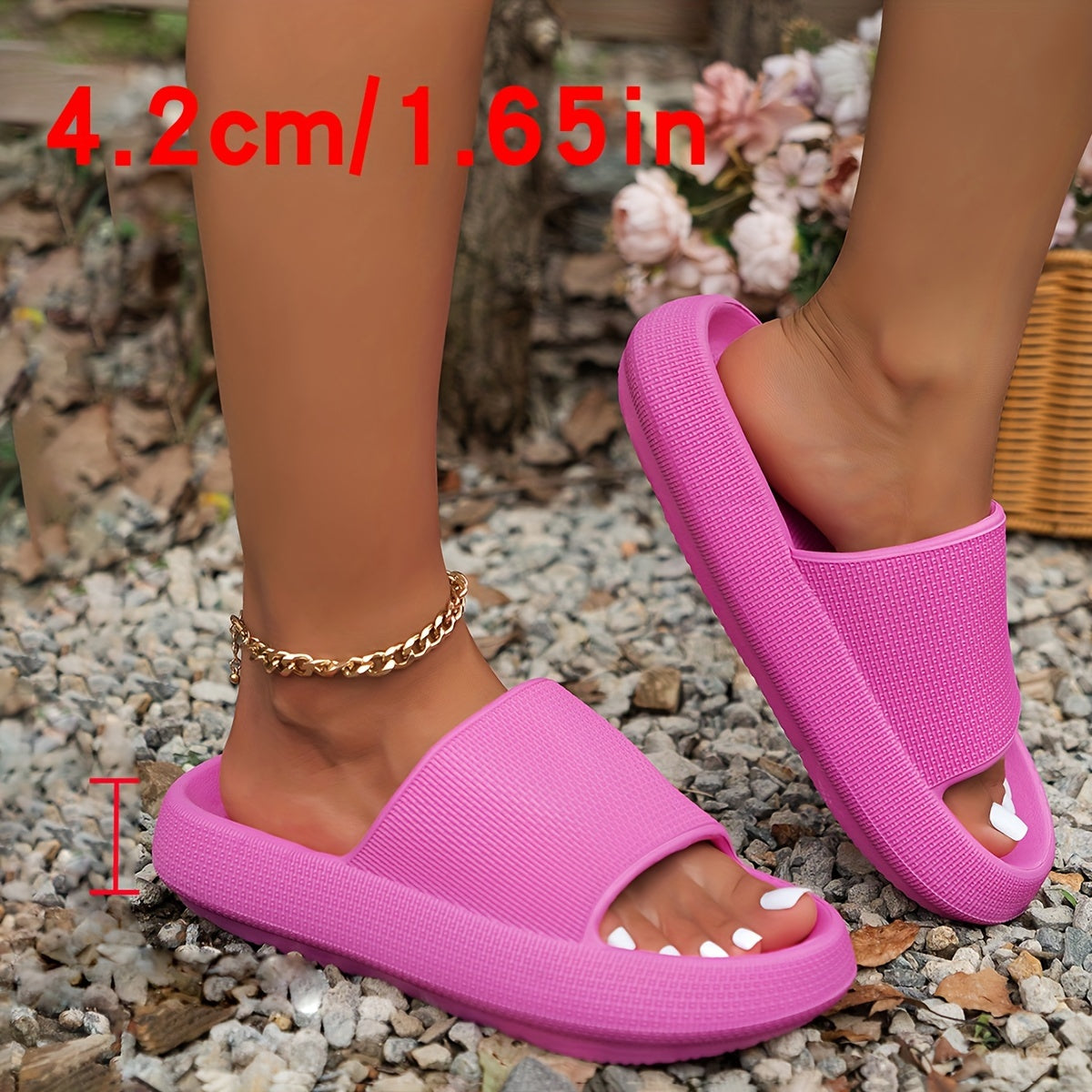 Women’s EVA Slide Sandals Open Toe Beige Indoor Outdoor Shoes