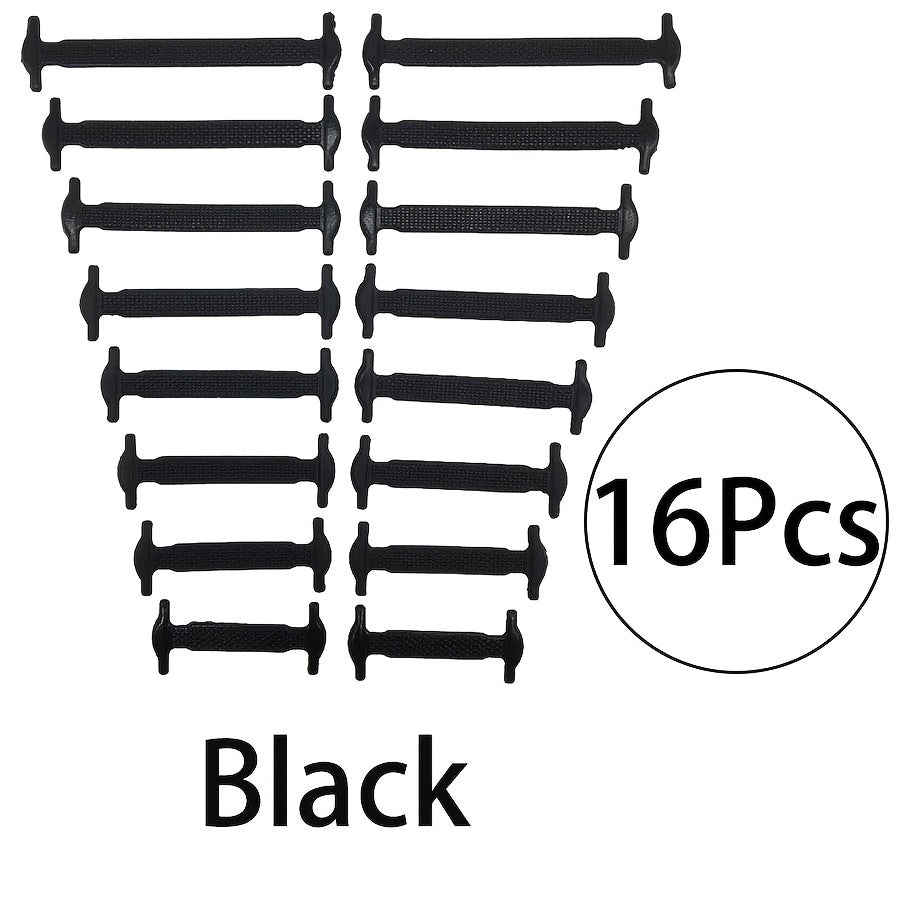 16 Pcs Elastic No-Tie Shoelaces Silicone Quick-Fit Durable Replacement