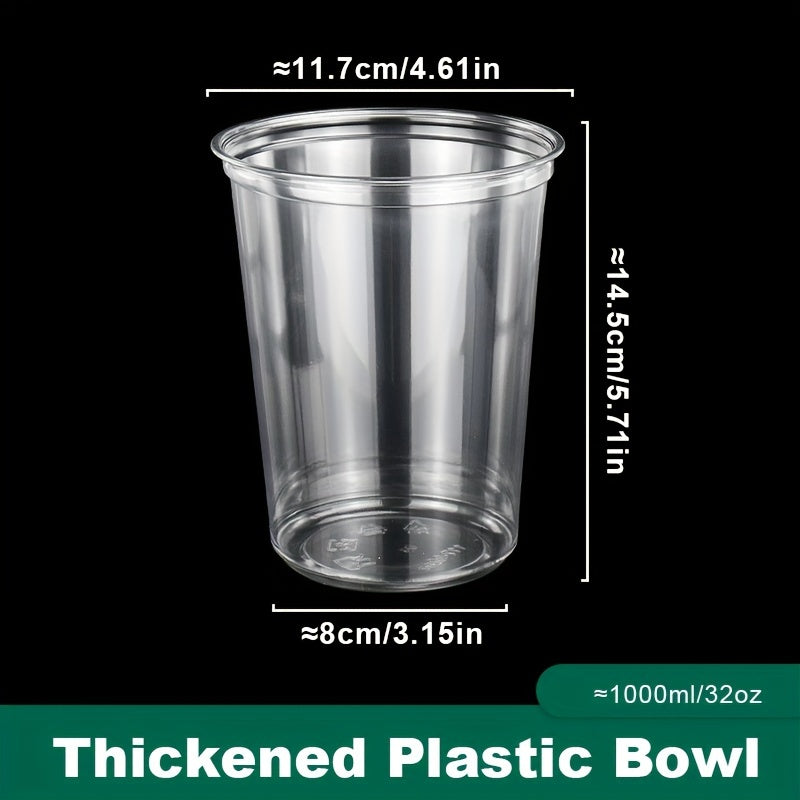 50 Pack 32oz BPA Free Plastic Deli Meal Prep Containers Leak-Proof Stackable