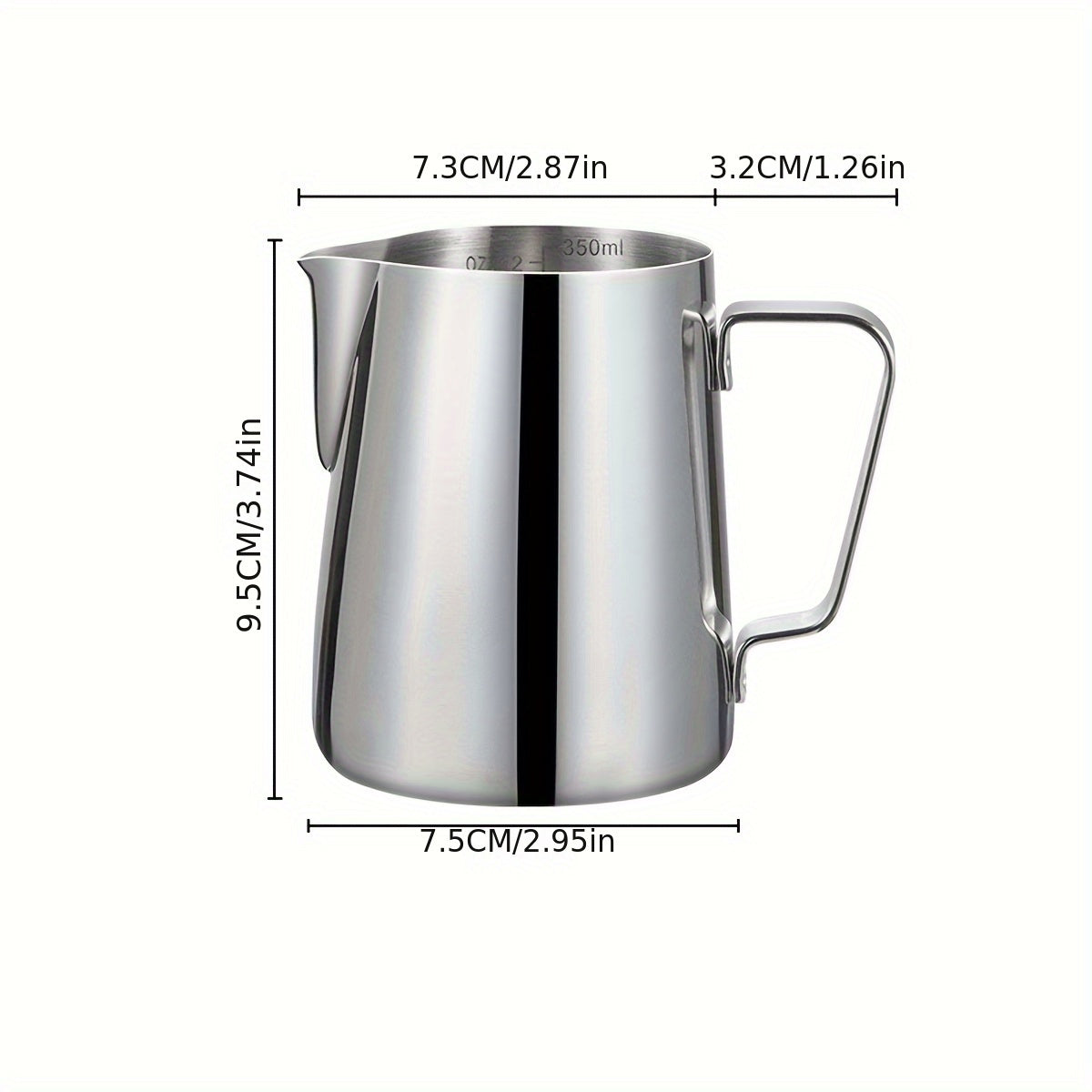Stainless Steel Milk Frothing Pitcher 20oz Steaming Cup for Lattes and Cappuccinos