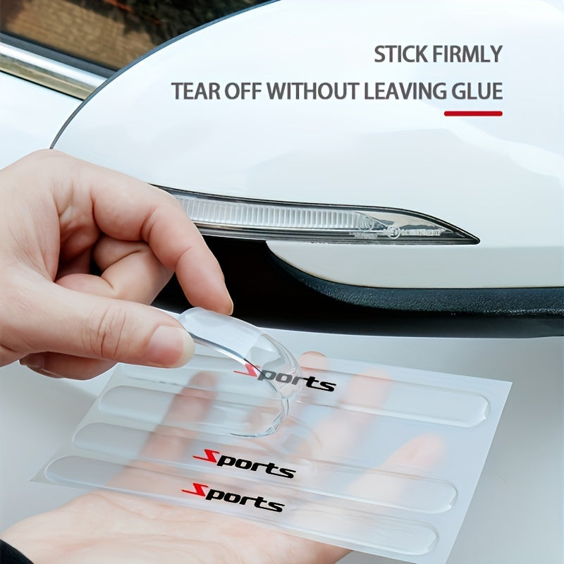 4/8 Спортивные серии прозрачные защитные наклейки для дверных ручек автомобиля - защита от царапин, защита от столкновений.