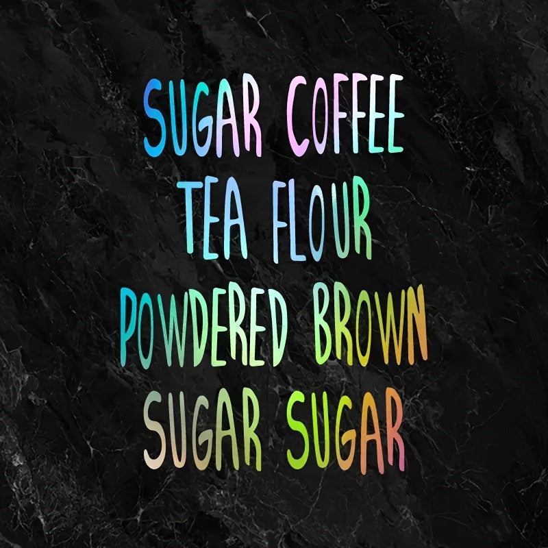 Набор из 4 коричневых наклеек для кружек для маркировки сахара, кофе, чая и порошка на кухне. Изготовлены из виниловых наклеек для стен.