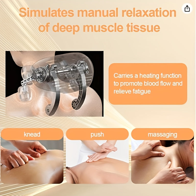 6D Deep Kneading Heating Massage Device for Neck Back Shoulders and Waist