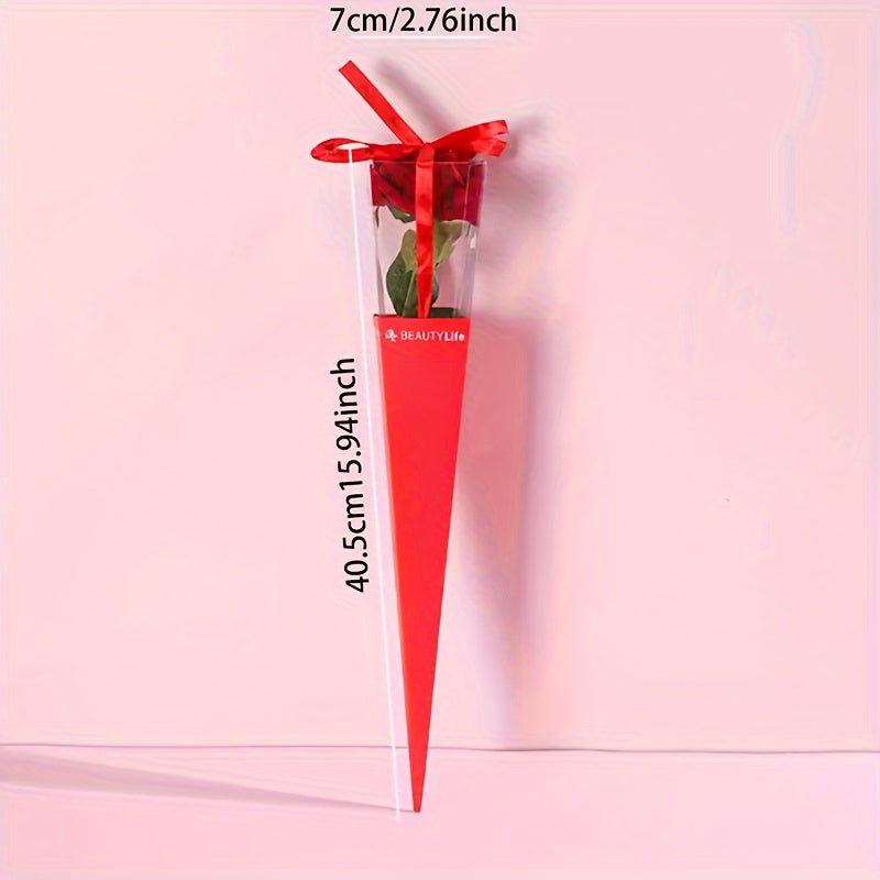 Элегантные складные подарочные коробки для букетов из ПВХ к Дню святого Валентина и Дню матери, набор 10