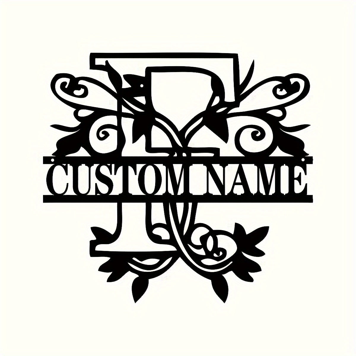 Shaxsiylashtirilgan Metall Devor San'ati - Bo'lingan Lala Monogram Dizayni - Moslashtiriladigan Temir Oila Ismi Belgisi, Uyga Ko'chish, Rojdestvo, Thanksgiving, Bitiruv va 4-Iyul Sovg'alari uchun Mukammal