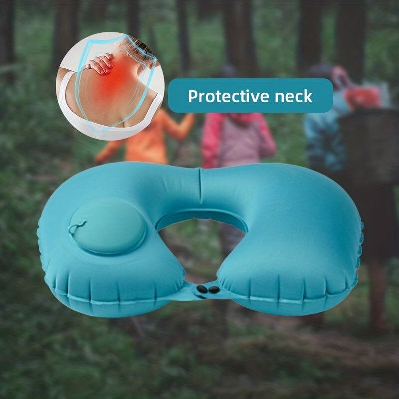 Inflatable Travel Pillow U-Shaped Portable Comfortable for Airplanes and Office