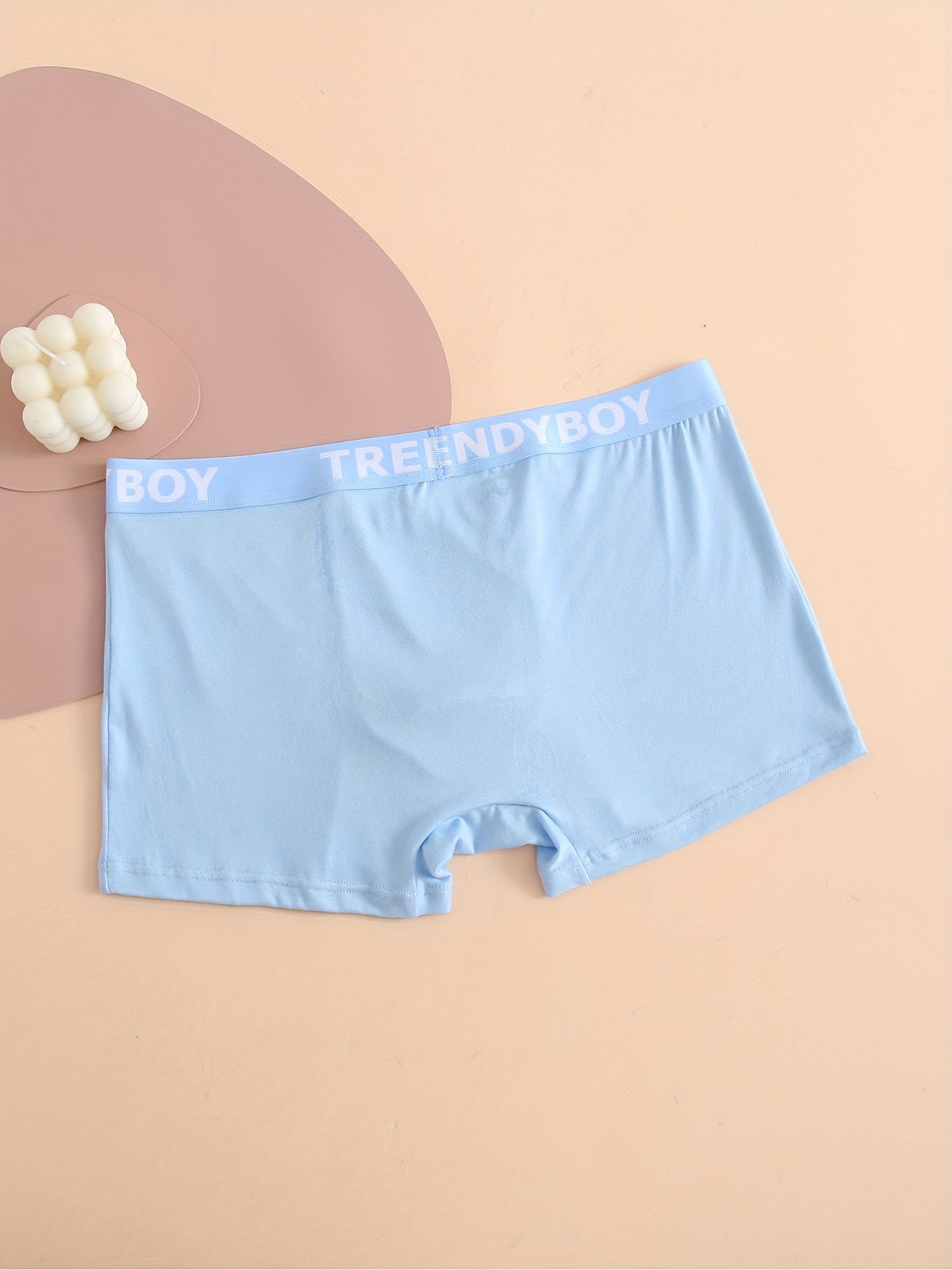 Men's Cotton Boxer Briefs Set 3 Solid Color Fashion Letter Print Breathable Underwear