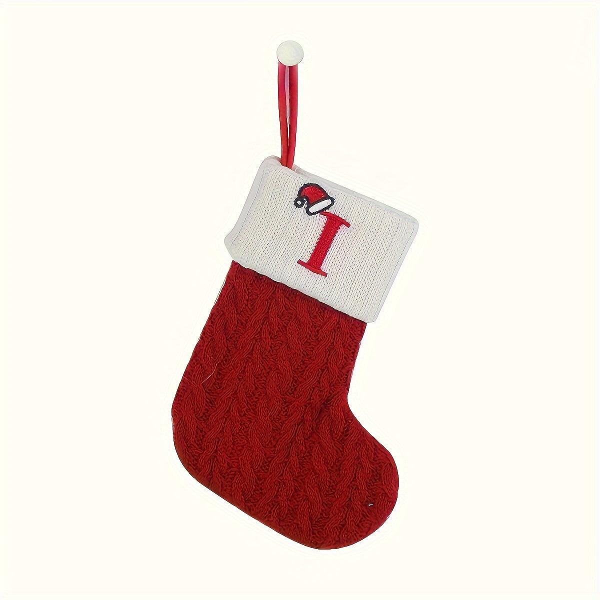 Knitted Polyester Stockings with Personalized Initials for Festive Parties