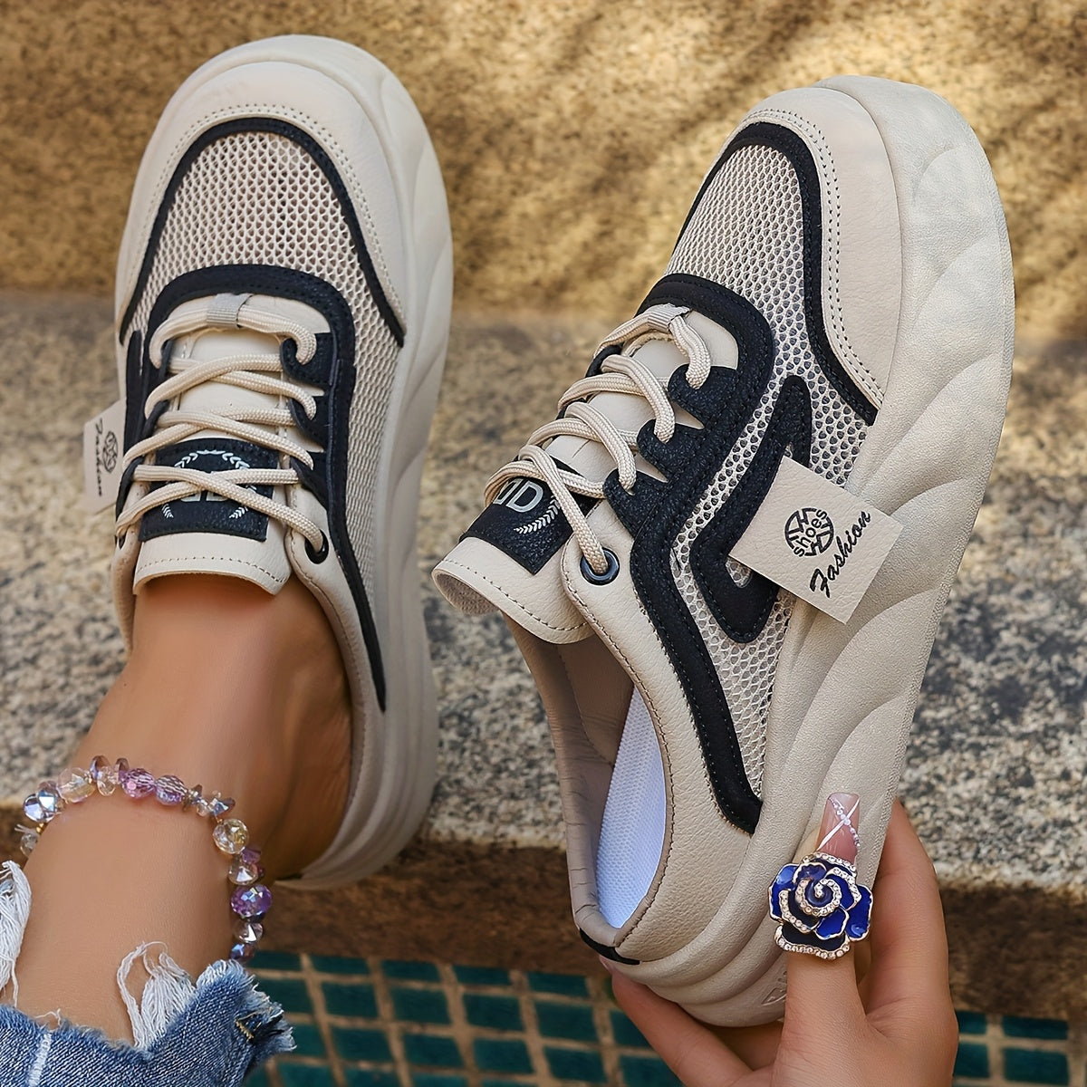 Women's Mesh Slip-On Sneakers Black or White Casual Summer Shoes