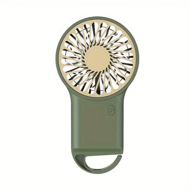 Mini USB Rechargeable Portable Fan with Carabiner Clip for Travel and Outdoor Use