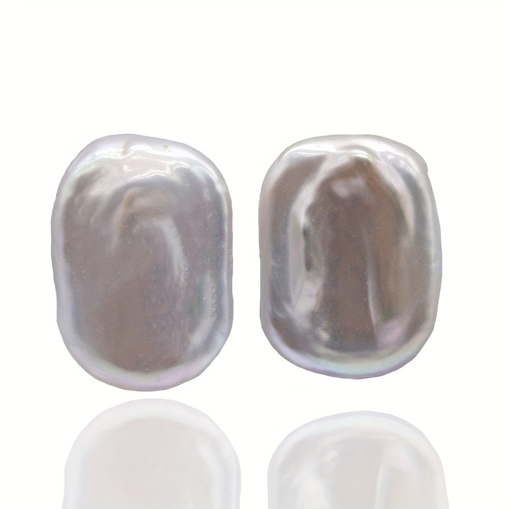 Pendientes de perla para mujer, agua dulce natural, plateados, libres de níquel