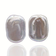 Pendientes de perla para mujer, agua dulce natural, plateados, libres de níquel