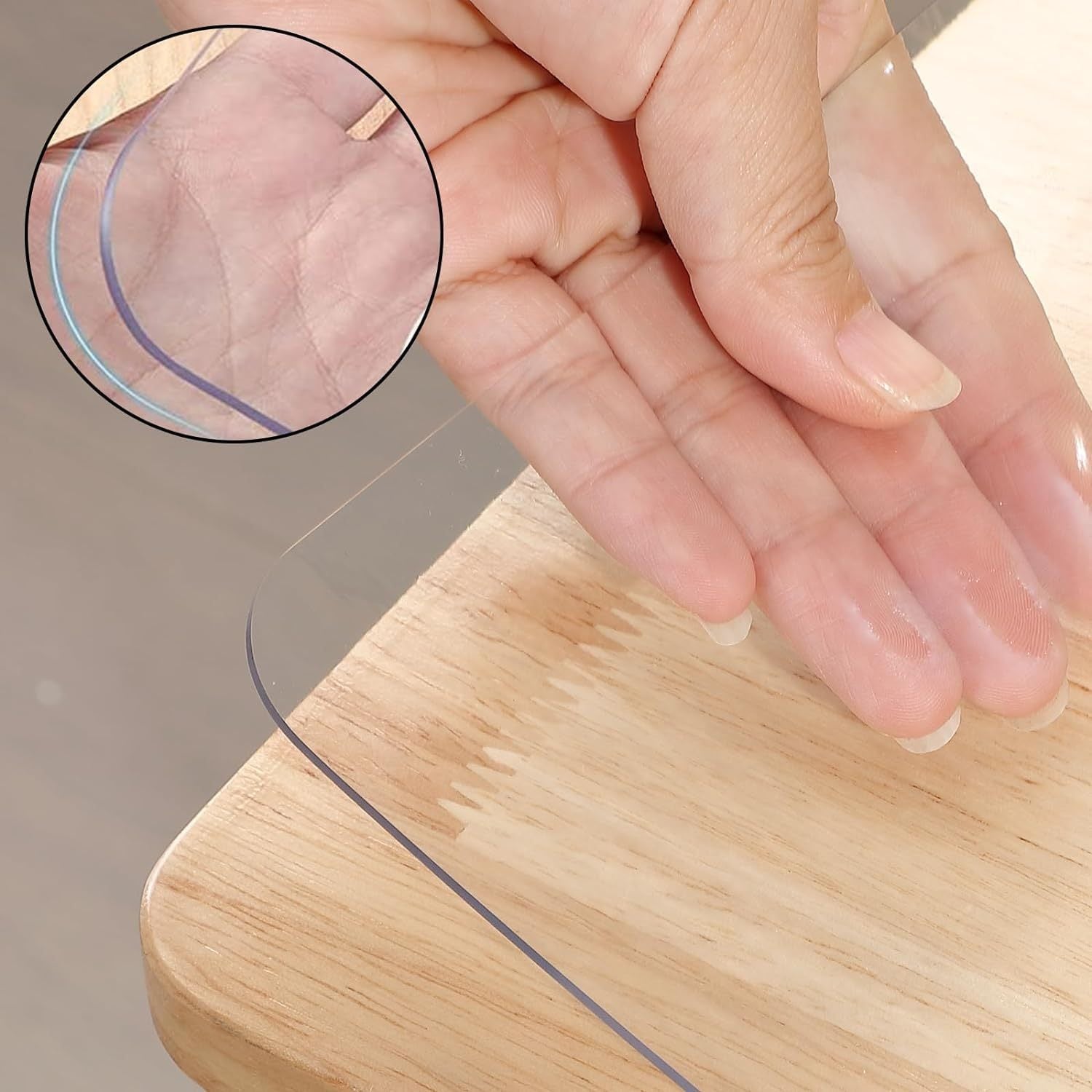 Transparent PVC Table Protector Cover 1mm Thick Heat Resistant for Home Hotel Use