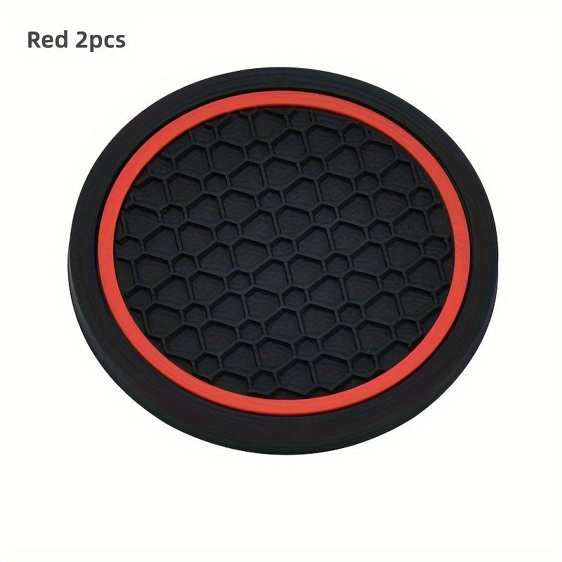 2PCS Car Coasters Honeycomb Pattern Non-slip Dustproof Drink Holder Protector