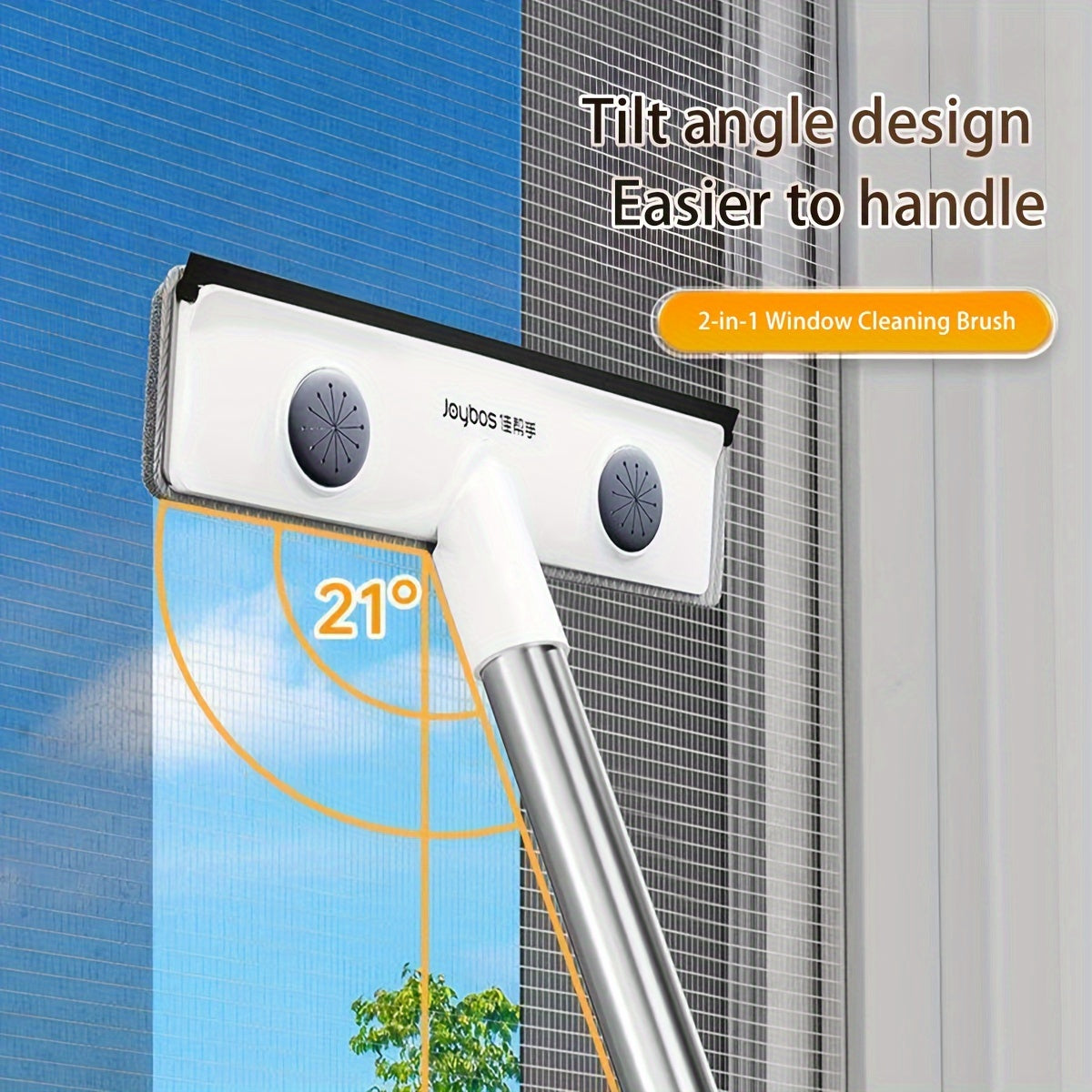 2-in-1 Window Cleaning Brush and Squeegee Set with Cloths for Glass and Outdoor Cleaning