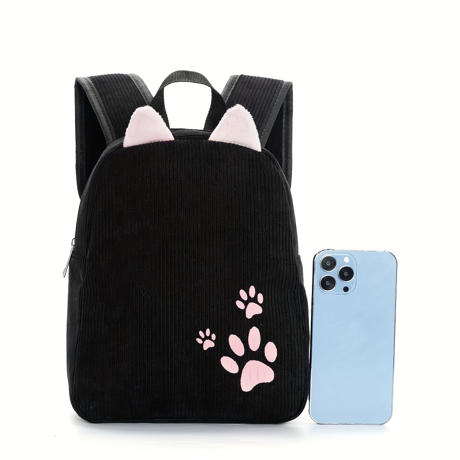 Shaxsiylashtirilgan korduroy ruksak, yoqimli hayvon dizayni, engil, sozlanadigan kamarlar, maktab va ochiq sayohatlar uchun ideal. Bej, qaymoq, pushti va qora ranglarda mavjud.