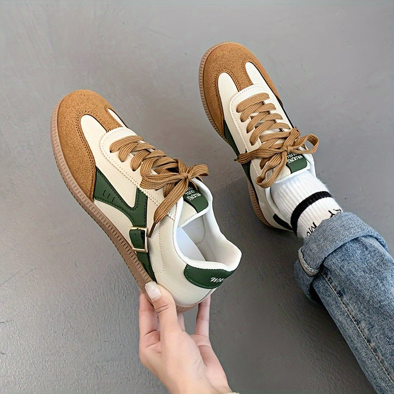 Women's Low-Top Lace-Up Running Shoes Breathable PU Sole Comfortable Sneakers