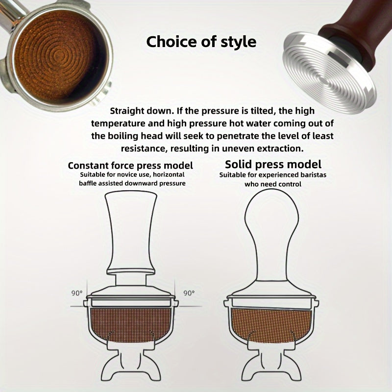 Red Coffee Press with Adjustable Level Knob 51-58mm Elatic Pressure Hammer