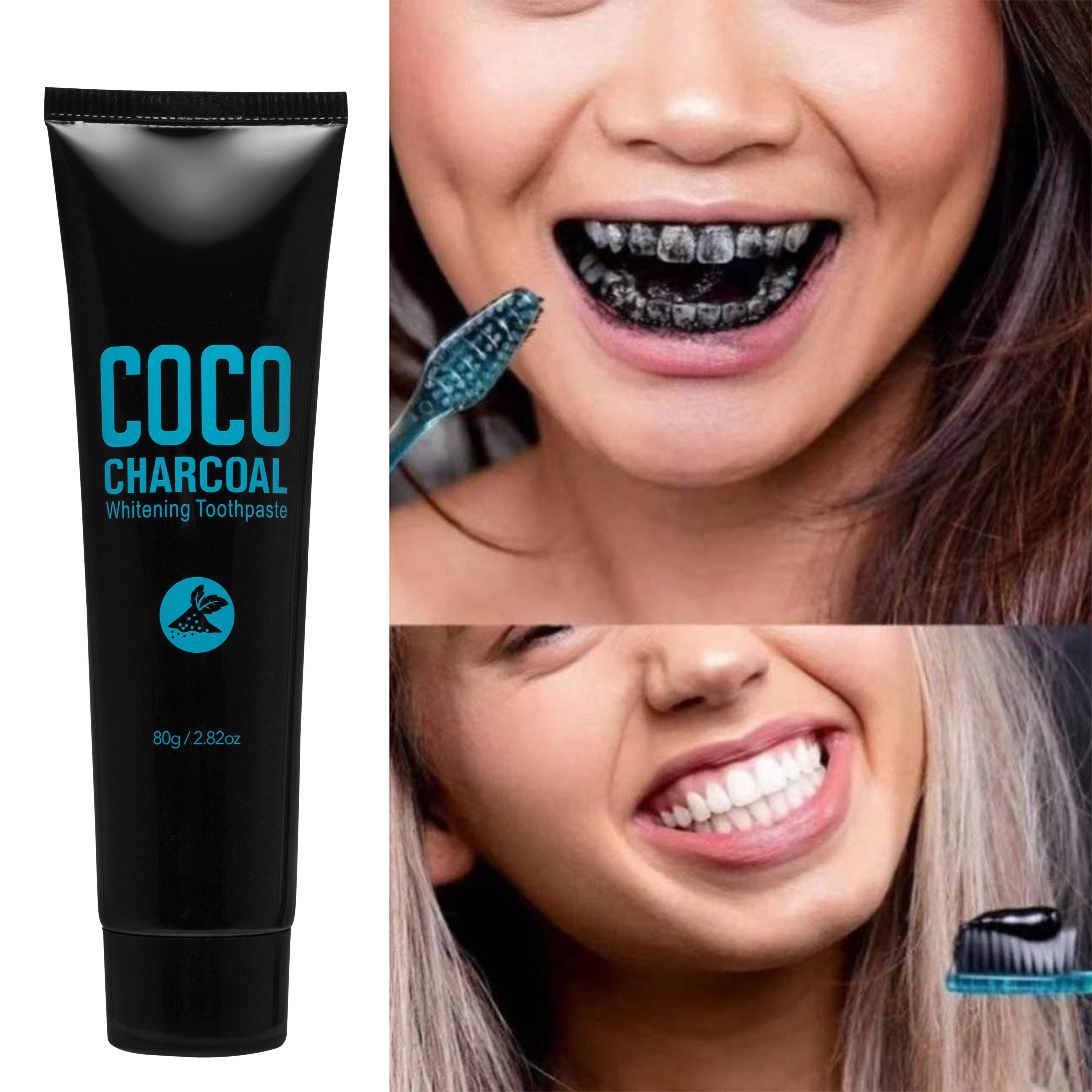 Natural Activated Charcoal Toothpaste for Teeth Whitening and Fresh Breath