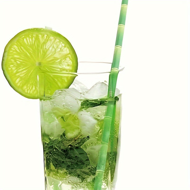 Bamboo Printed Paper Straws Pack of 50 Durable Stylish for Cocktails Juices