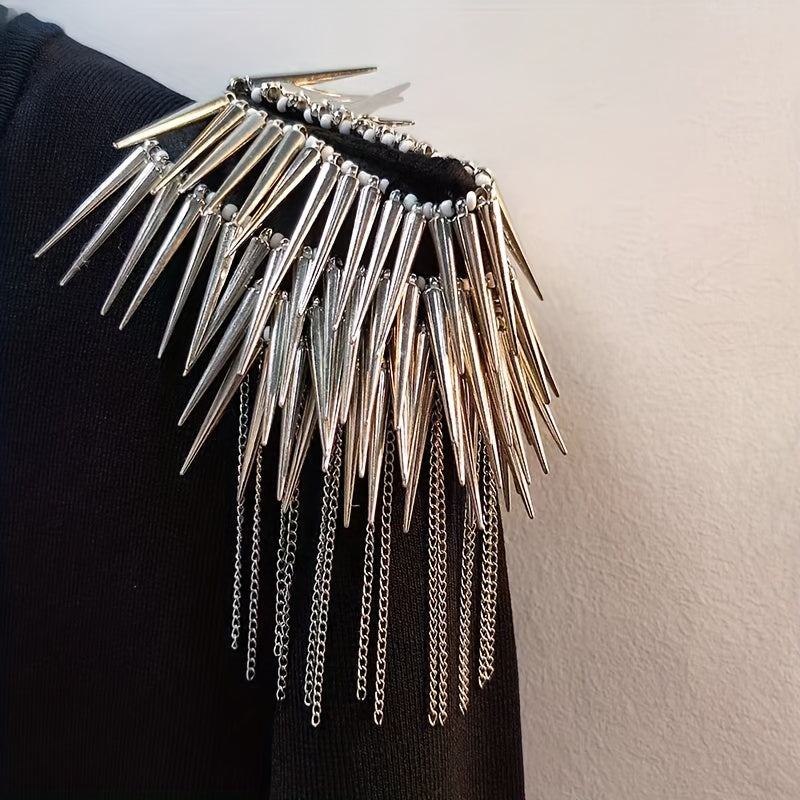 Men's Punk Rock Leather Accessories with Studs Epaulettes Tassels and Retro Style
