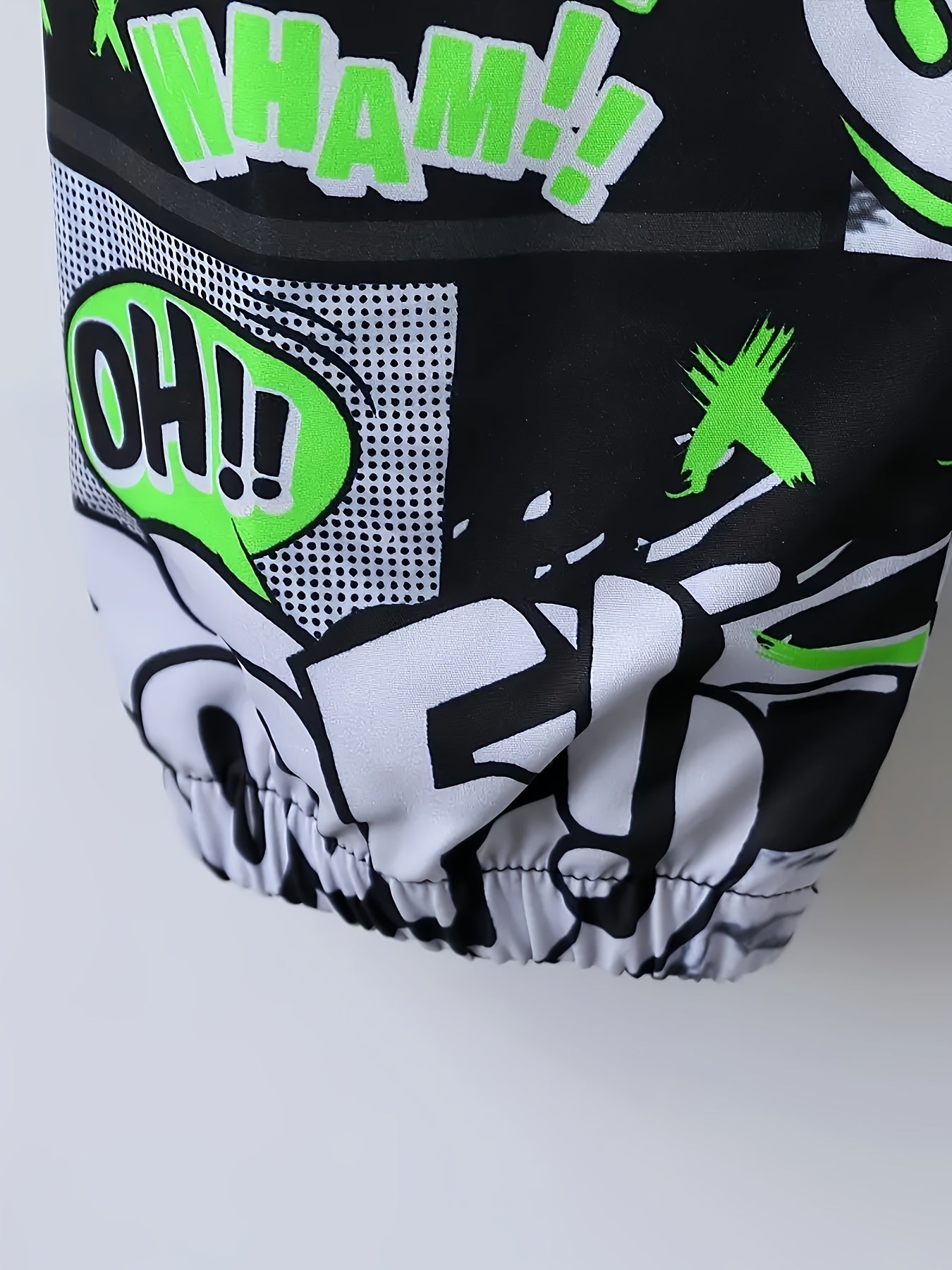 Boys Joggers with Graffiti Ink Splash Print Elastic Waist Casual Sportswear