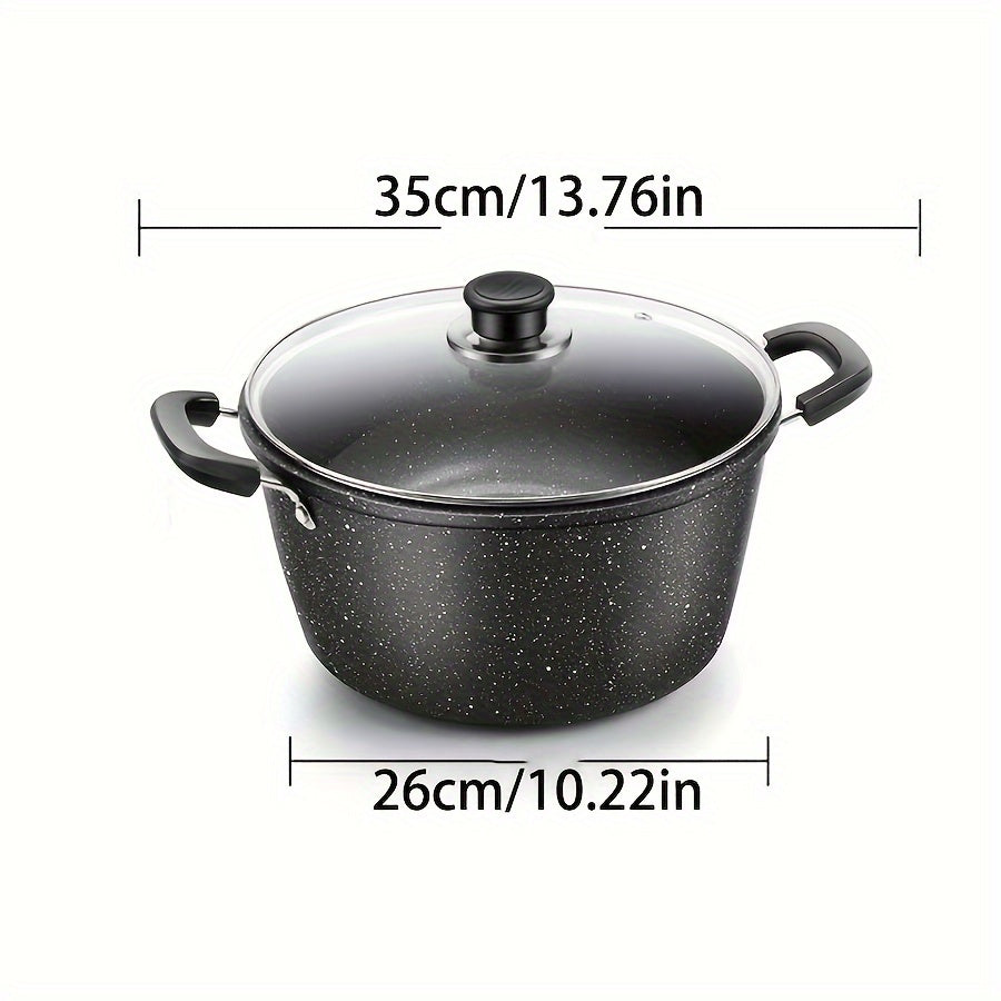 Cast Iron Non-Stick Soup Pot with Handle, Large Capacity for Stewing and Cooking