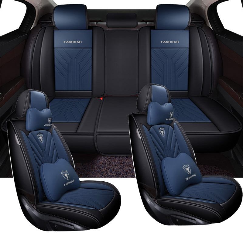 Full Coverage PU Leather Car Seat Covers All-Season Durable Five-Seater