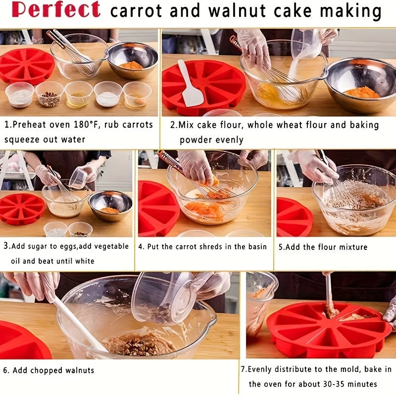 Silicone mold 8 triangular grooves for baking desserts