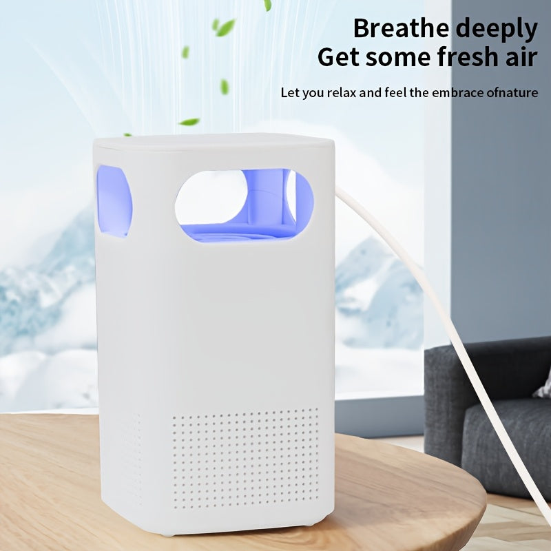 USB Air Purifier with Strong Duct System High-Speed Motors Quiet Operation Blue LED for Bedroom Kitchen Living Room